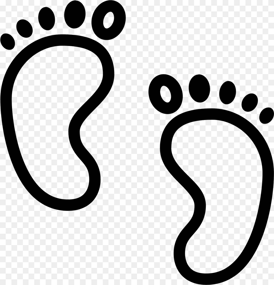 Baby Feet Icon Baby Feet Icon, Gray Png Image