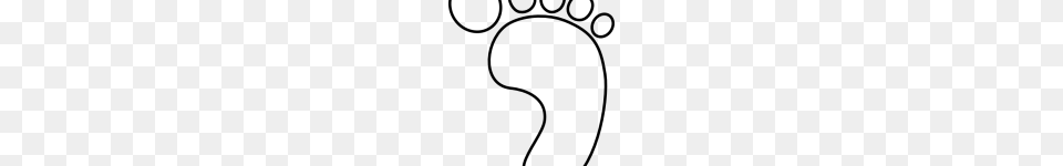 Baby Feet Outline Hollow Right Foot Clip Art, Gray Free Png Download
