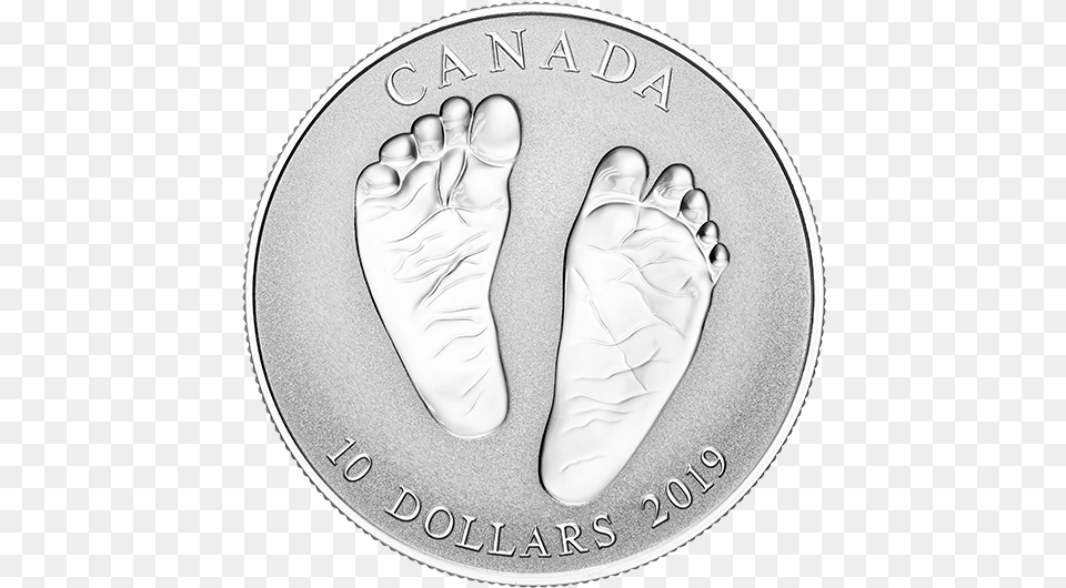 Baby Feet Silver Coin, Money, Clothing, Footwear, Shoe Png Image