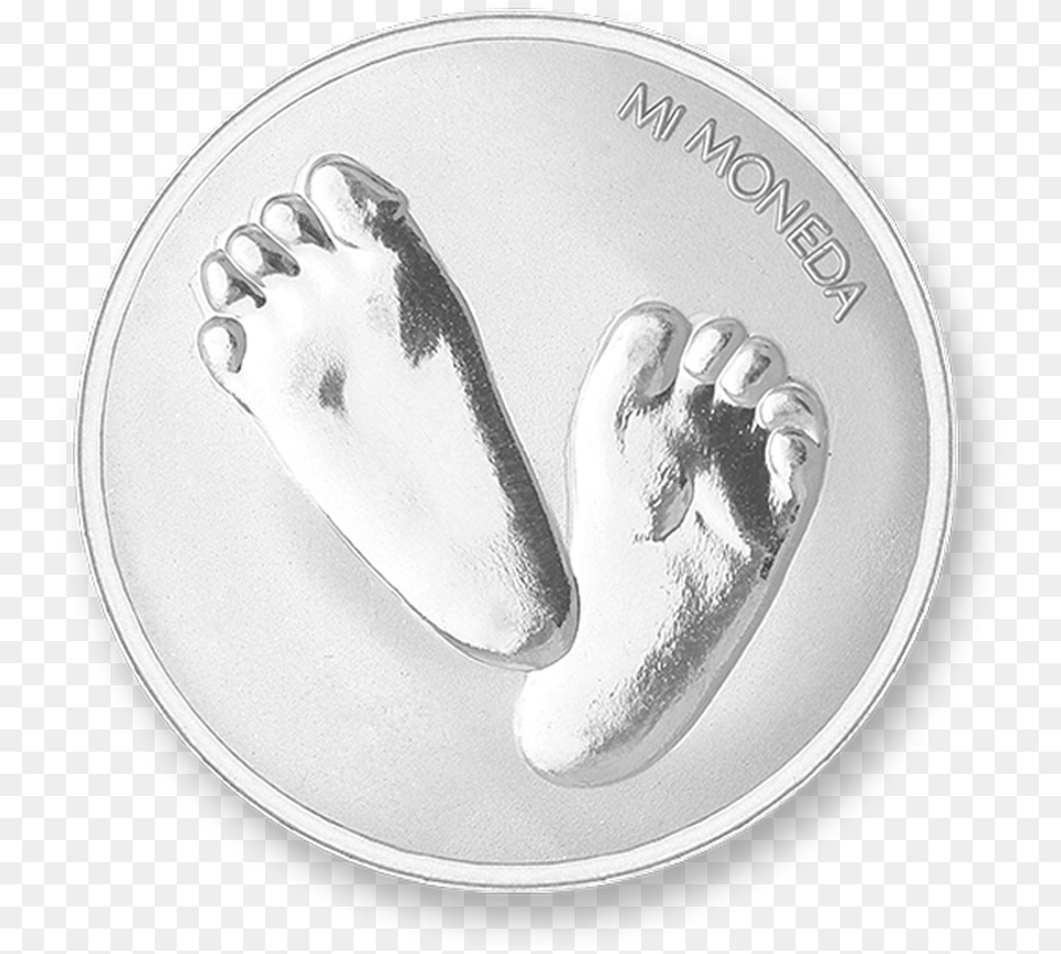 Baby Feet Te Quiero Silver Plated M Mi Moneda Munt Voetjes, Food, Fruit, Pear, Plant Free Transparent Png