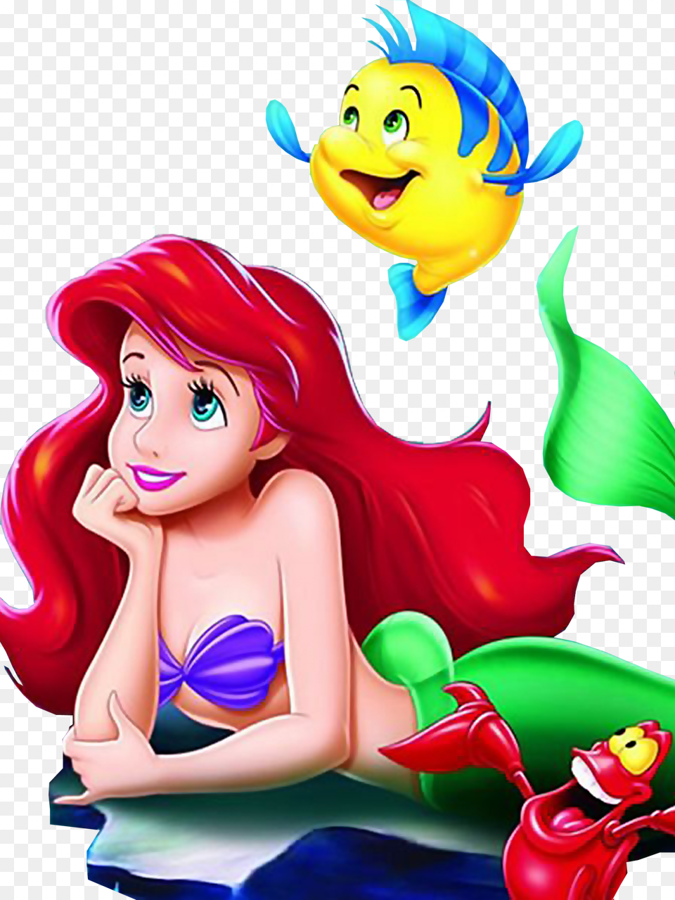 Baby Flounder Little Mermaid Ariel Little Mermaid, Person, Face, Head Png Image