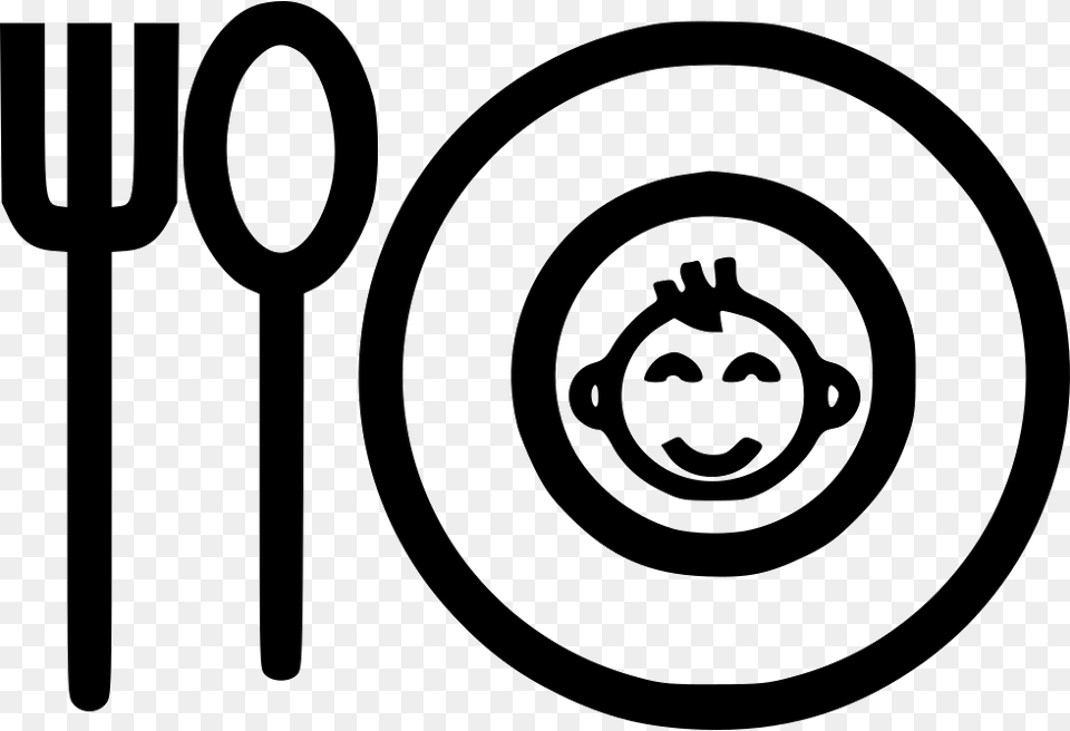 Baby Food Icons Transparent Baby Food, Cutlery, Fork, Face, Head Free Png Download
