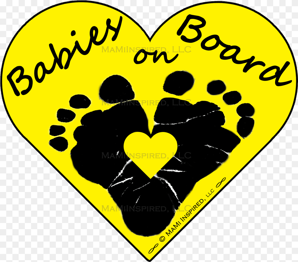 Baby Footprint Babies On Board Heart Baby In Car Girly, Person, Head, Face Free Transparent Png