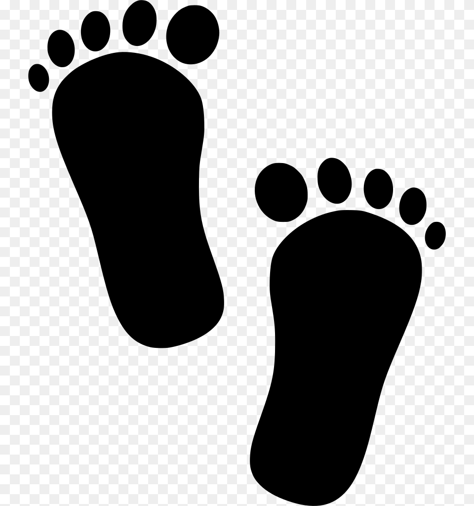 Baby Footprint Clipart, Gray Png