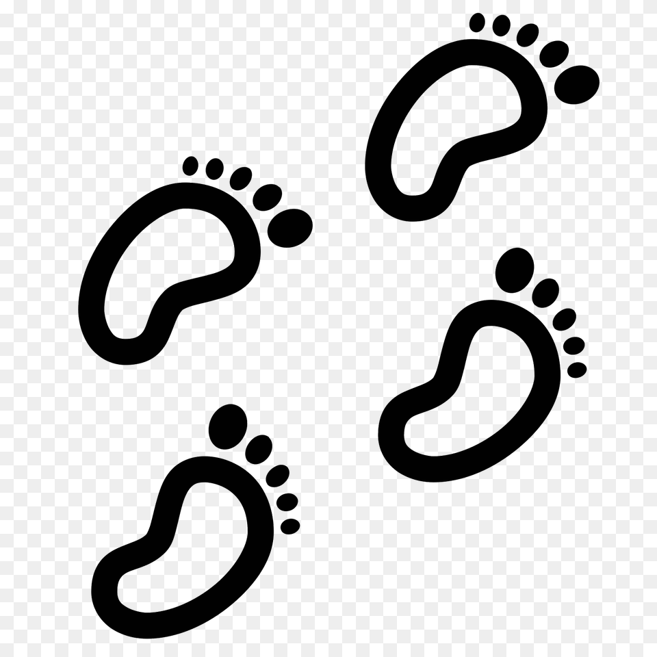 Baby Footprint Icon, Gray Png