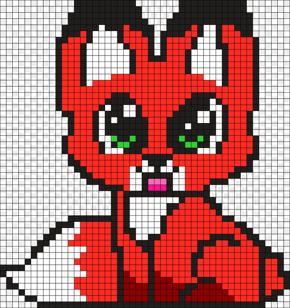 Baby Fox Perler Bead Pattern Bead Sprite Minecraft Pixel Art Fox, Dynamite, Weapon, Graphics Png Image