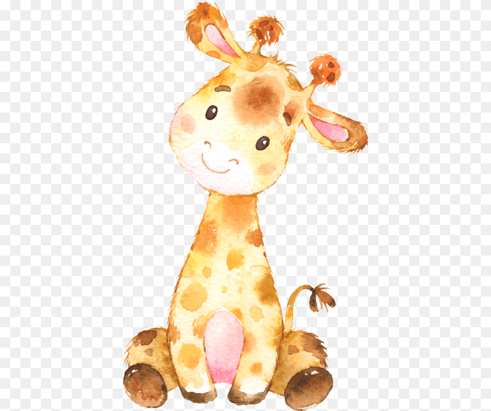 Baby Giraffe Watercolor Clipart Transparent Cartoons Baby Giraffe Nursery Art, Plush, Toy, Teddy Bear Png Image