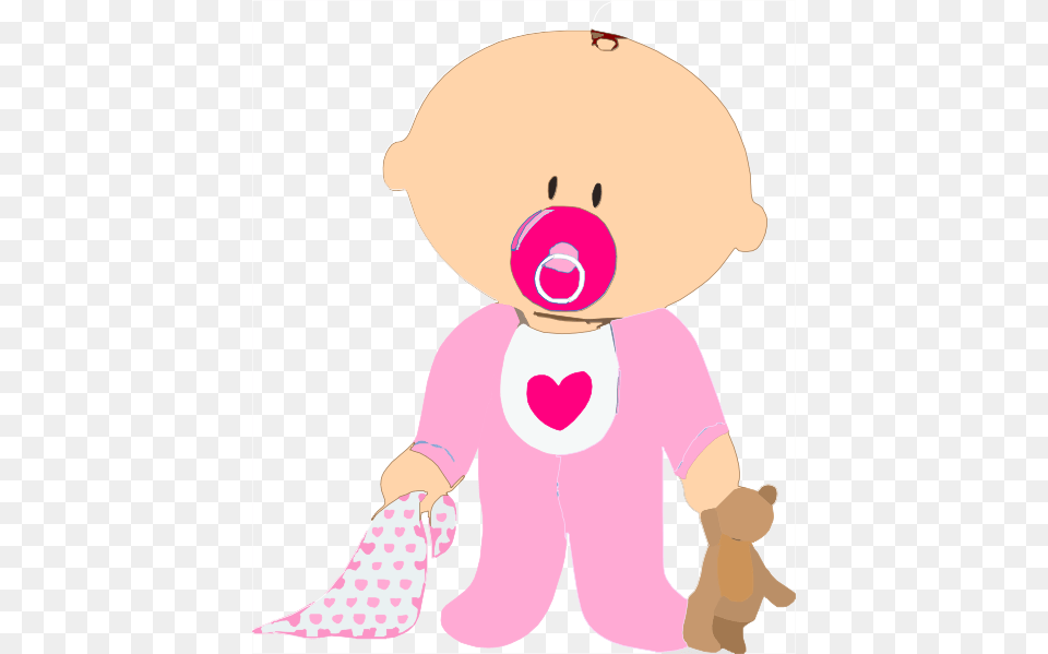 Baby Girl Baby With Pacifier Clipart, Person, Toy Png