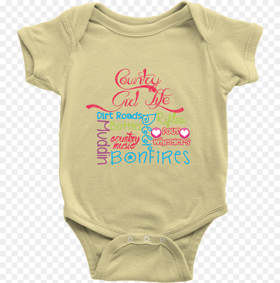 Baby Girl Country Girl Bottle Dirt Road Life Onesie Rock What I Got Onesie, Clothing, T-shirt, Knitwear, Sweater Png Image