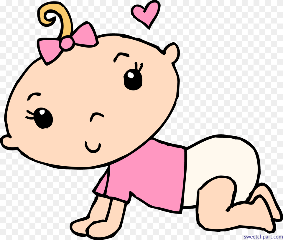 Baby Girl Crawling Clip Art, Person, Face, Head Free Png