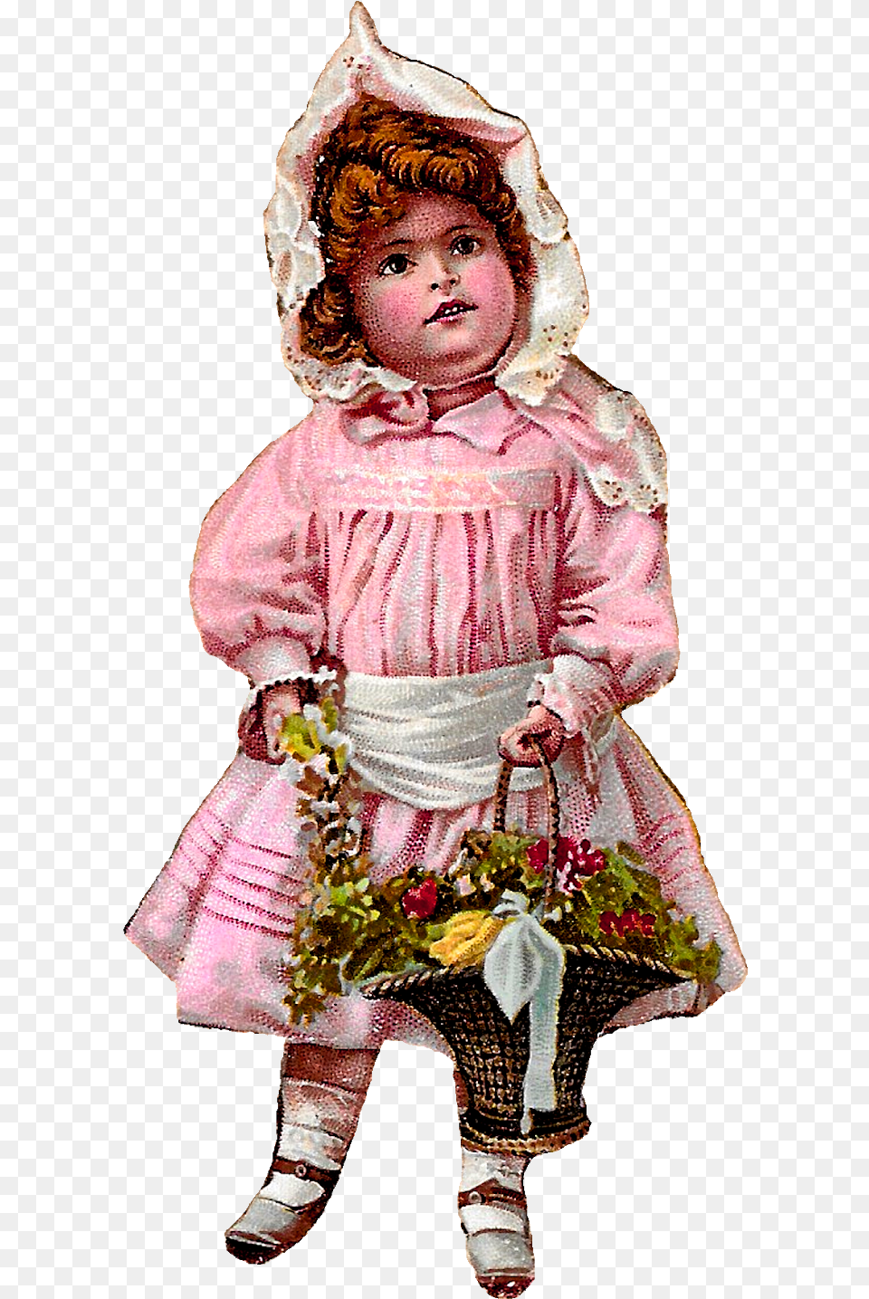 Baby Girl Dress Clip Art Source Illustration, Bonnet, Clothing, Hat, Person Free Transparent Png