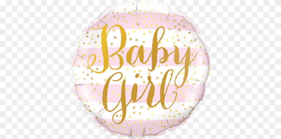 Baby Girl Foil Gold Confetti Stripes Balloon Baby Girl Ballon, Birthday Cake, Cake, Cream, Dessert Png