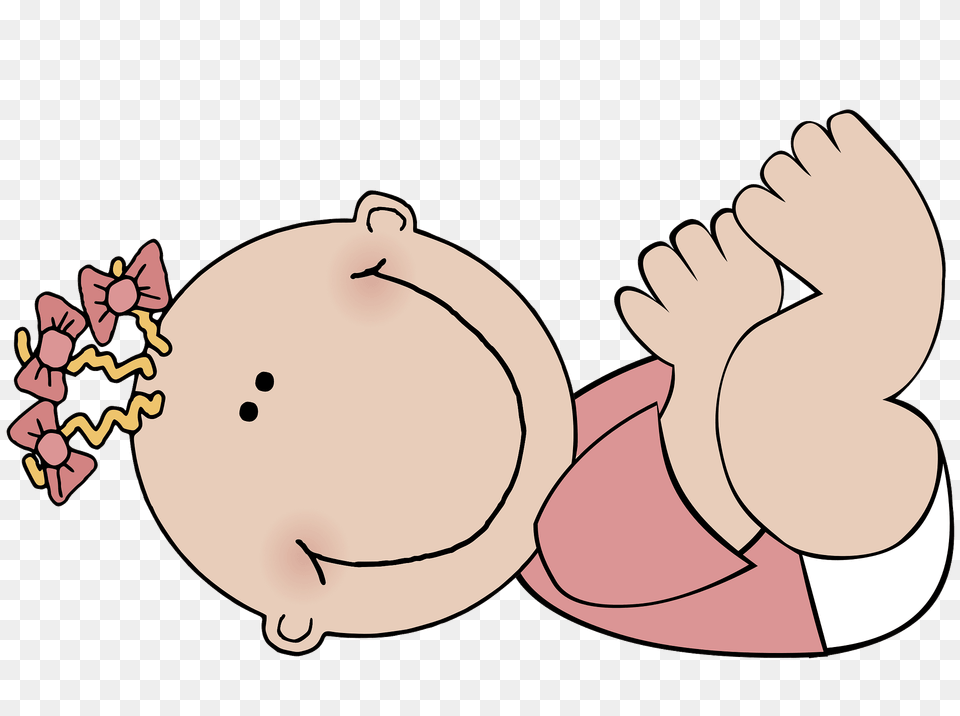 Baby Girl Lying On Her Back Clipart, Cartoon, Person Free Png