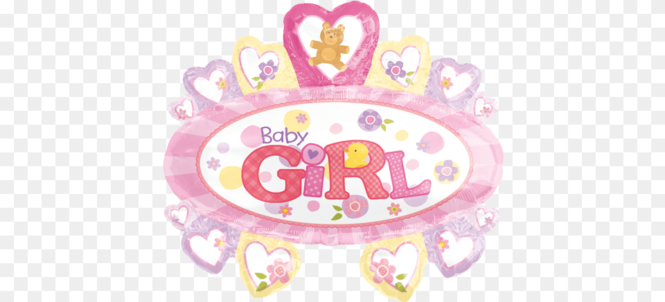 Baby Girl Marquee Supershape Balloon Welcome To Little Princess, Birthday Cake, Cake, Cream, Dessert Free Png