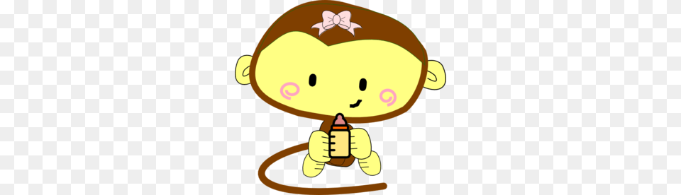 Baby Girl Monkey Clip Art Baby Girls Cartoon Baby, Plush, Toy Free Png