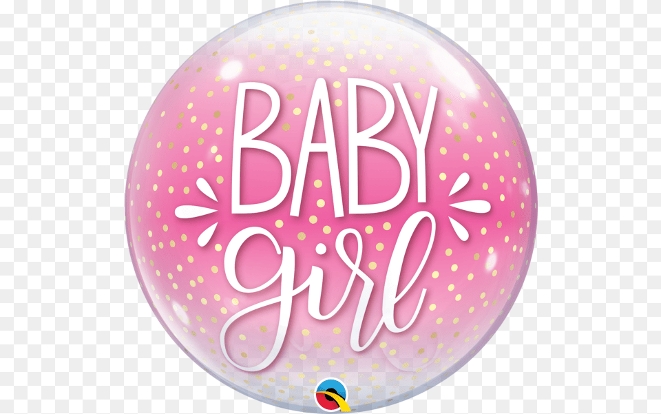 Baby Girl Pink Confetti Dots Bubble Qualatex, Balloon Free Png Download