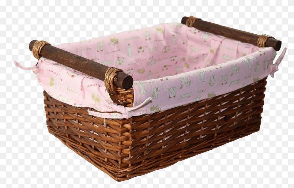 Baby Girl Wicker Basket Storage Basket, Crib, Furniture, Infant Bed, Bed Free Png Download