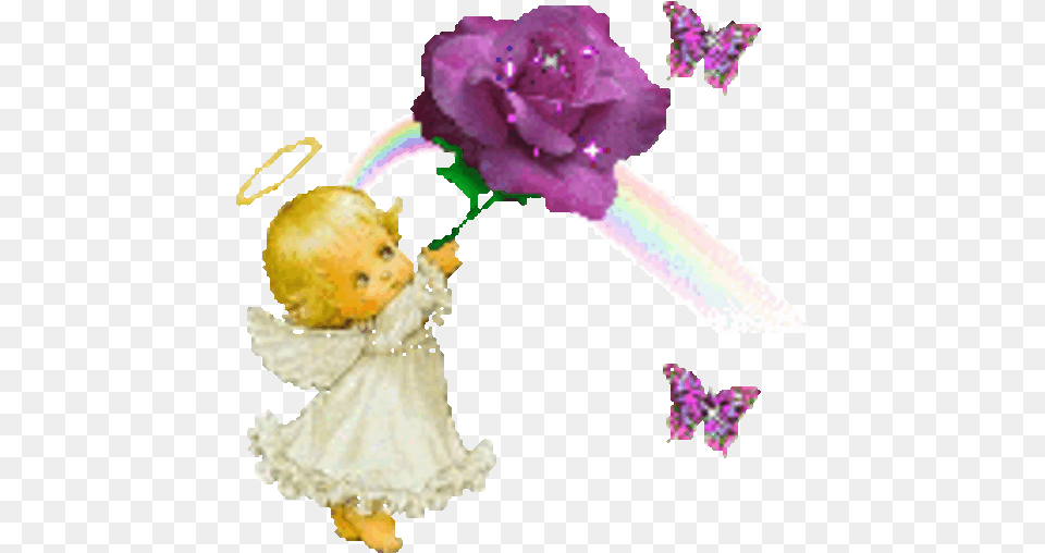 Baby Girl With Glittering Flower Write Name In Gif, Plant, Purple, Person, Toy Png