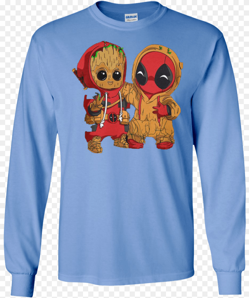 Baby Groot Baby Groot And Deadpool Sweatshirt Hoodie T Shirt Girls Anime, Long Sleeve, Sleeve, Clothing, Person Png Image