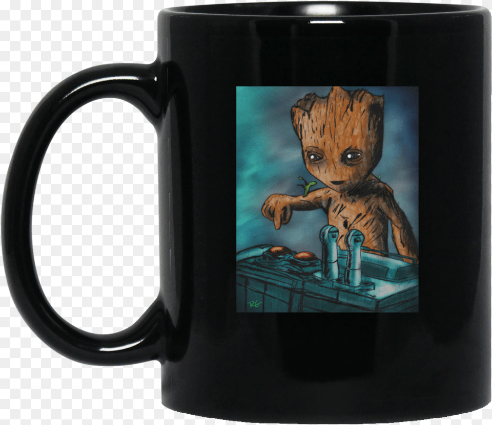 Baby Groot Death Button New Wave Tee Groot Death Mug, Cup, Person, Beverage, Coffee Free Png Download