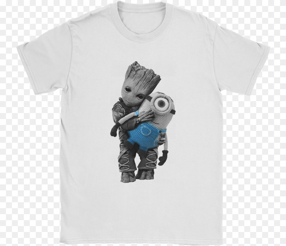 Baby Groot Hugging Minion Doll Despicable Me Shirts Inline Skating, Clothing, T-shirt, Toy, Shirt Free Transparent Png
