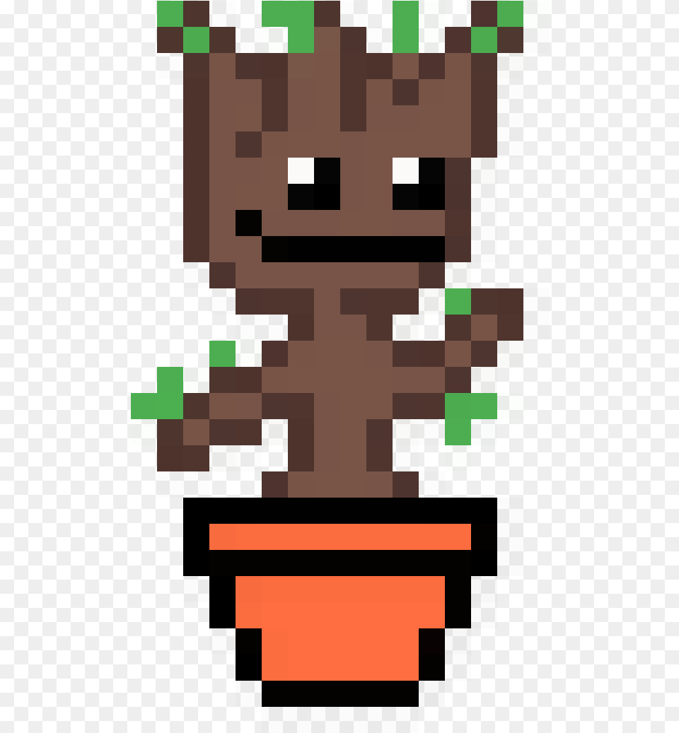 Baby Groot In A Pot Baby Groot Pixel Art Png