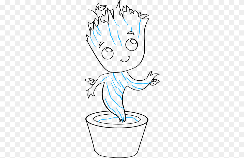 Baby Groot In Flower Pot Drawing Ilmu Pengetahuan 7 Groot, Art, Fireworks Free Transparent Png
