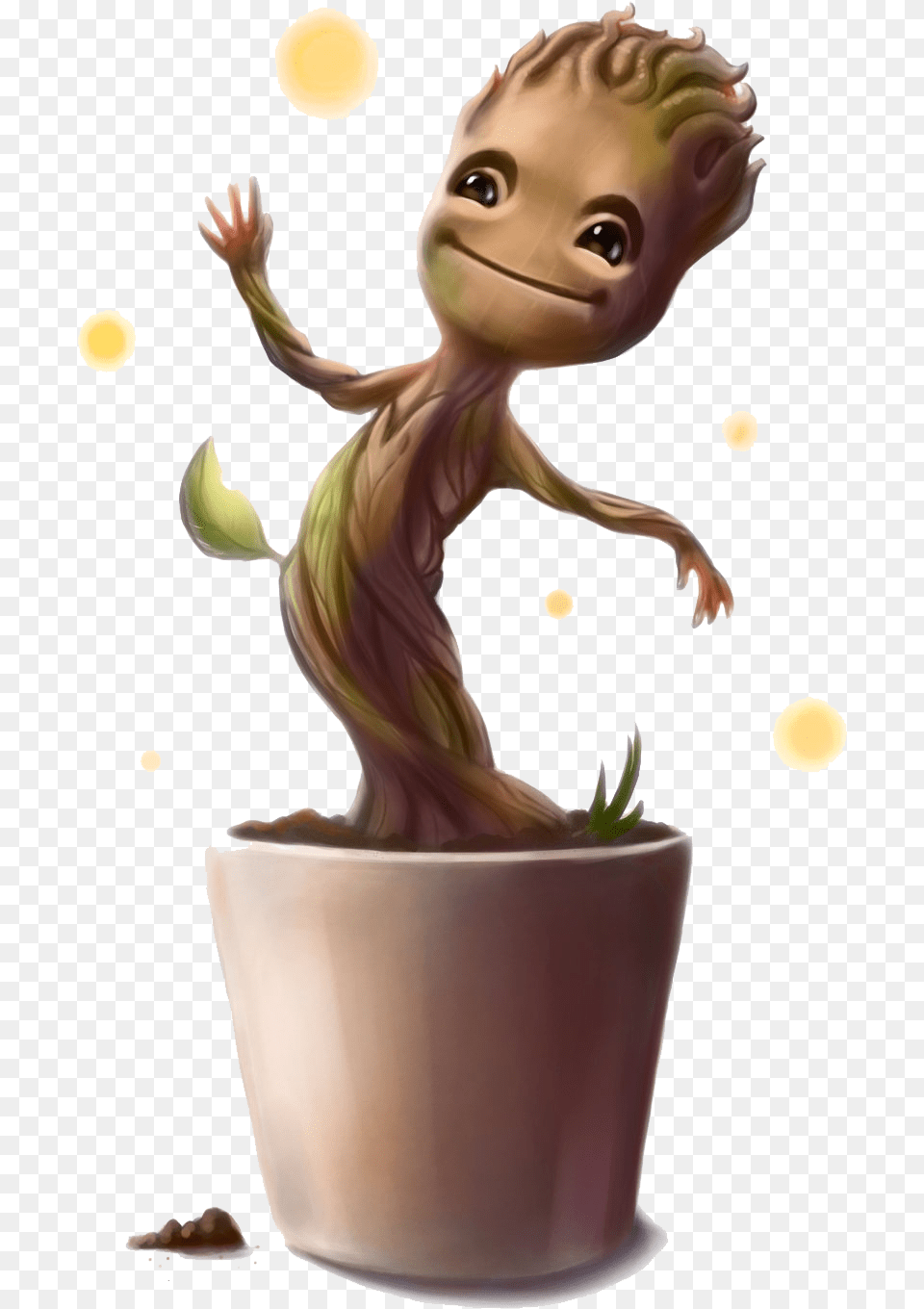 Baby Groot Transparent Image Baby Groot Clipart, Plant, Potted Plant, Person, Pottery Free Png Download