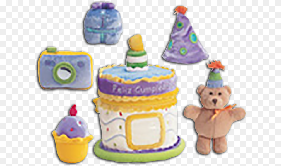 Baby Gund Spanish My First Birthday Feliz Cumpleanos Baby Gund My First Birthday, Birthday Cake, Hat, Food, Dessert Free Png