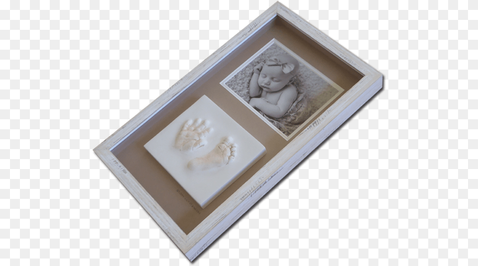 Baby Hand And Foot Casts With Photo Picture Frame, Person, Face, Head, Art Free Png