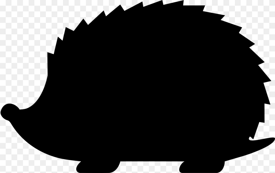 Baby Hedgehogs Animal Silhouettes Line Art, Gray Png
