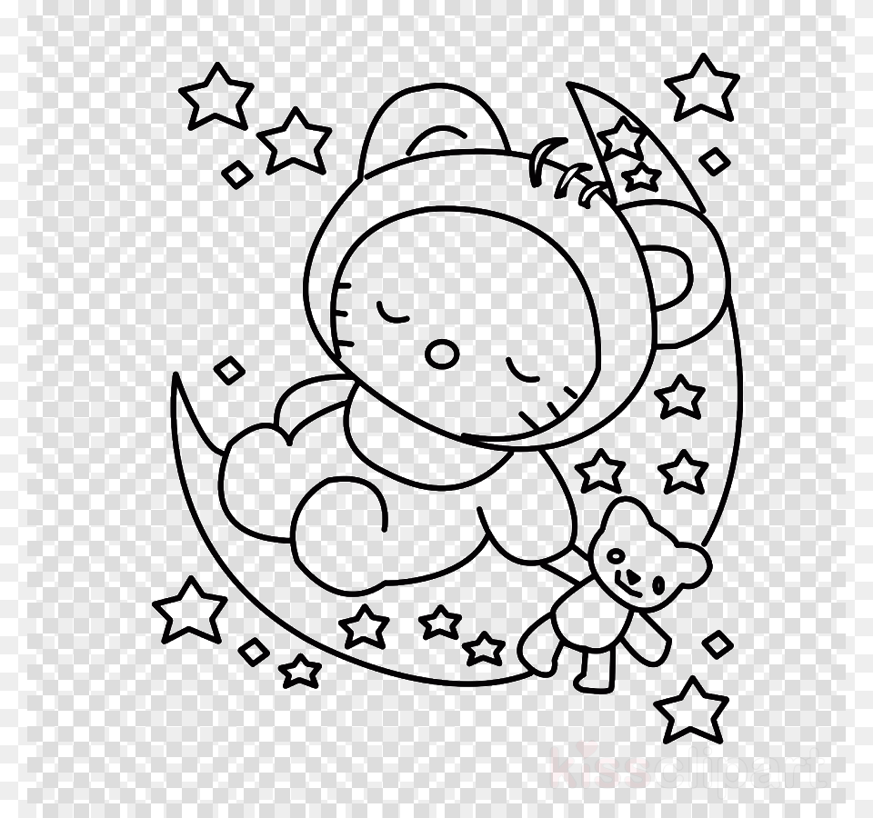 Baby Hello Kitty Coloring Pages Clipart Hello Kitty Baby Kitty Coloring Pages, Pattern, Home Decor, Blackboard Png Image