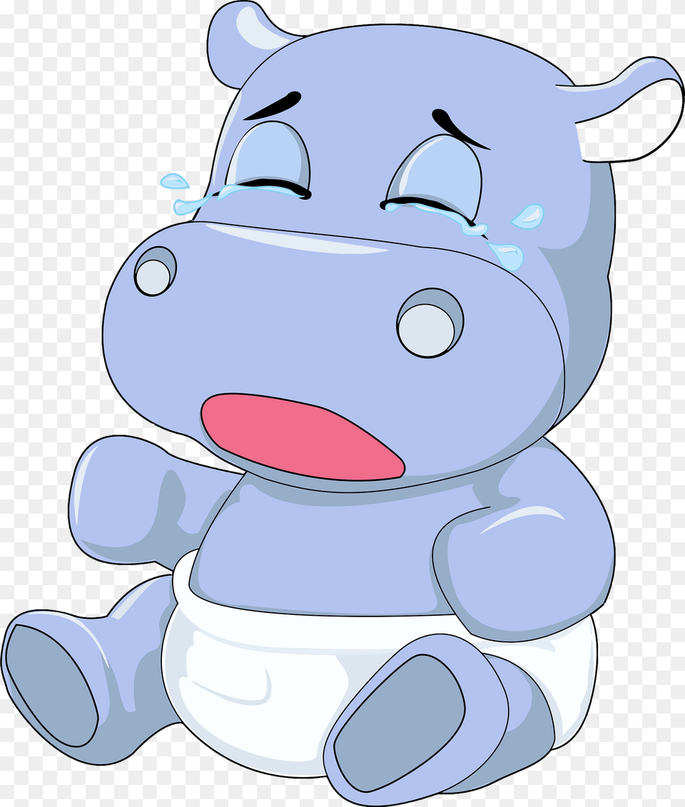 Baby Hippo Crying Clipart, Plush, Toy, Device, Grass Free Png Download