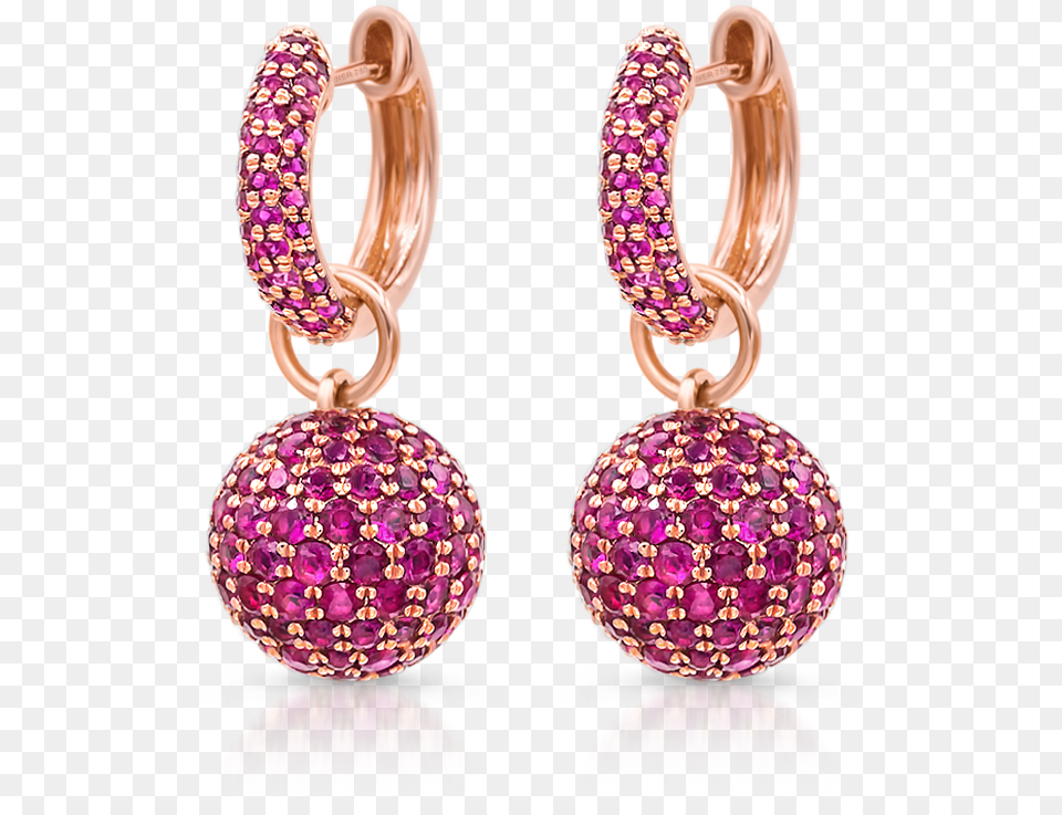 Baby Hoop Earrings With Ruby Spheres Earring, Accessories, Jewelry, Gemstone, Ornament Free Transparent Png