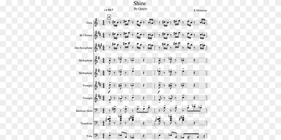 Baby I M Yours Tuba Sheet Music, Gray Free Transparent Png