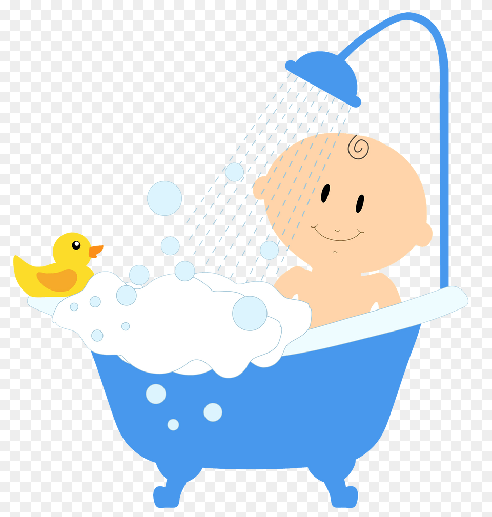 Baby In A Bath Clipart, Bathing, Tub, Bathtub, Person Png Image
