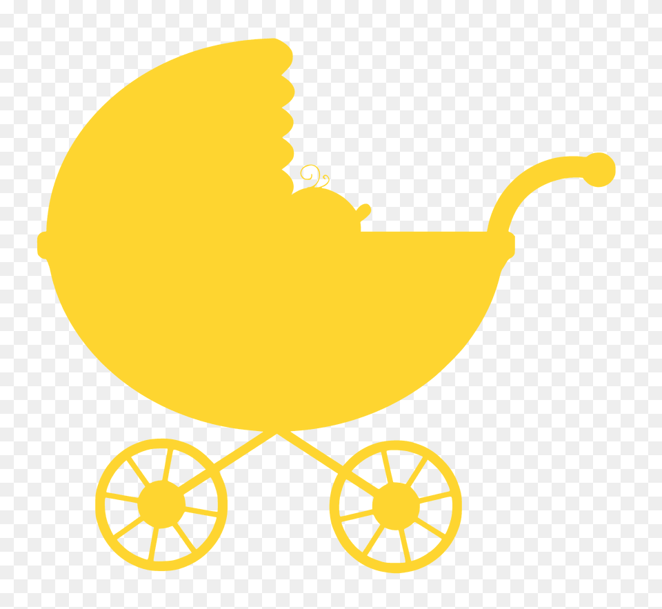Baby In A Stroller Silhouette, Machine, Wheel, Carriage, Transportation Png Image