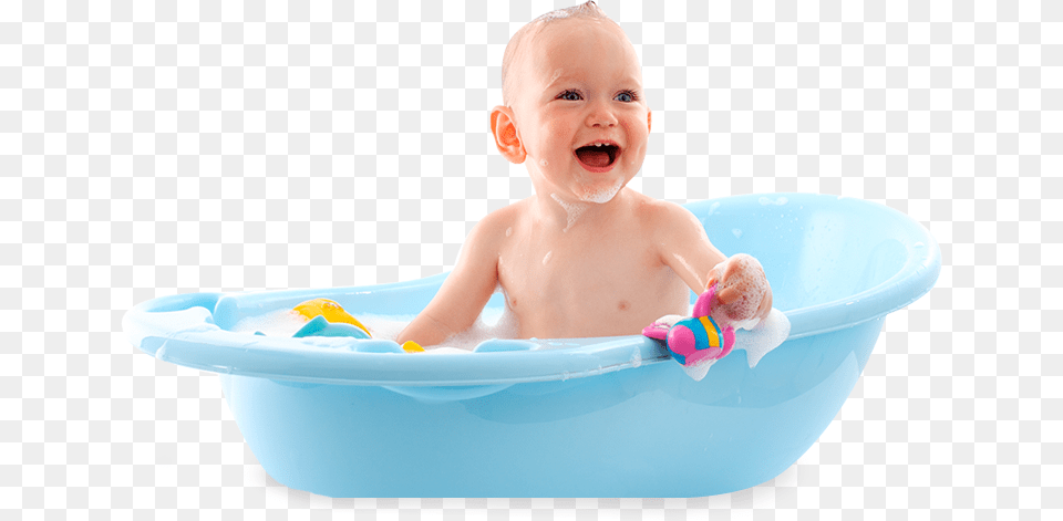Baby In Bath Transparent, Bathing, Tub, Person, Bathtub Png Image