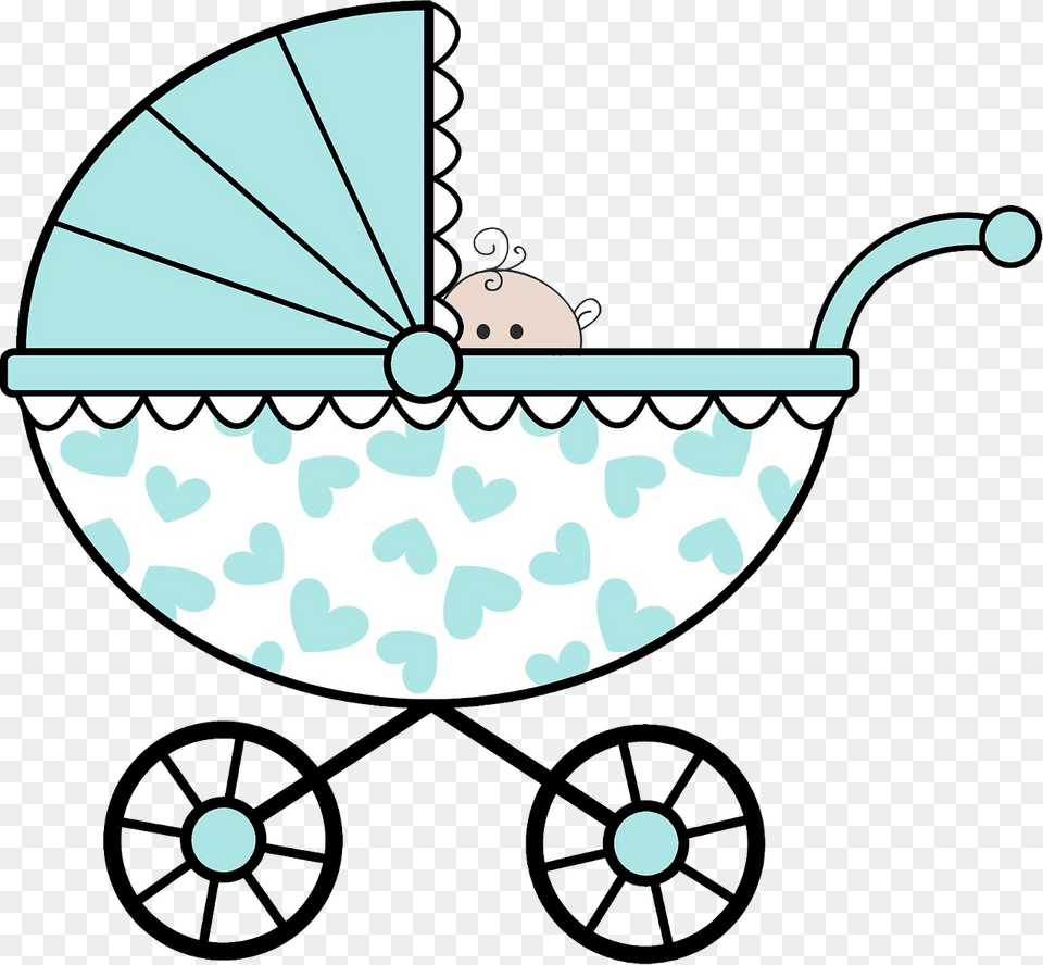 Baby In Carriage Clipart, Furniture, Wheel, Machine, Bed Free Png