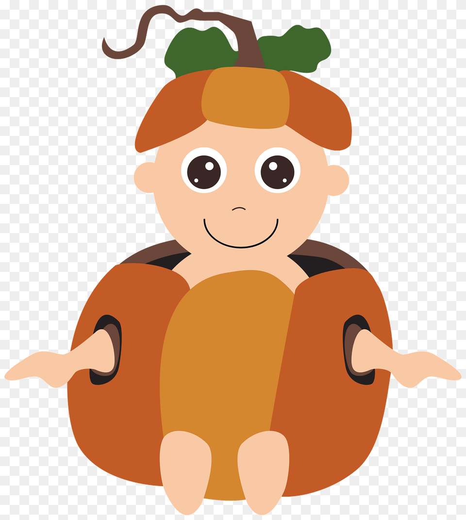 Baby In Halloween Costume Clipart, Face, Head, Person, Carrot Png Image