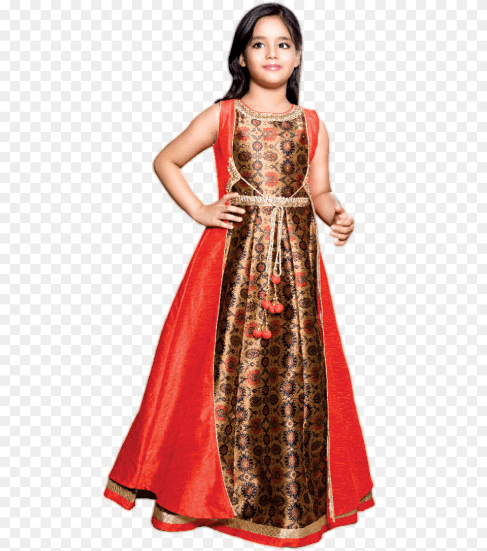 Baby In Indian Traditional Dress Kids Model, Adult, Person, Gown, Formal Wear Free Png