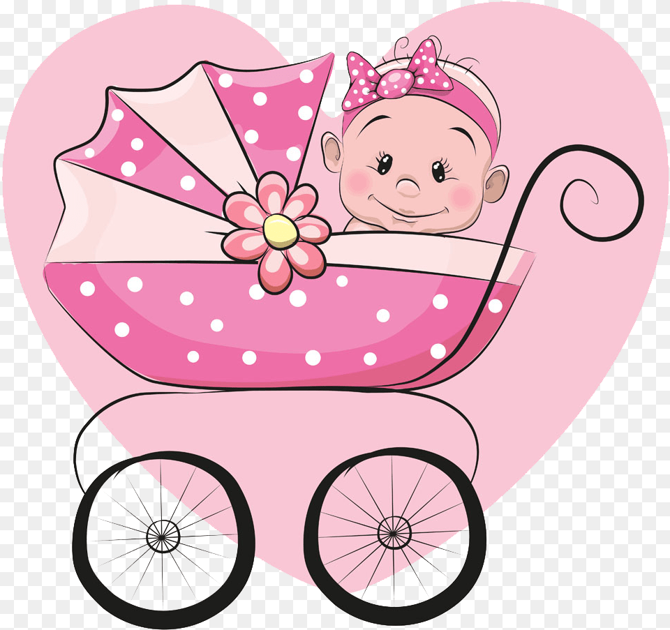Baby Infant Cartoon Illustration Stroller Free Baby In Stroller Cartoon, Machine, Wheel, Face, Head Png