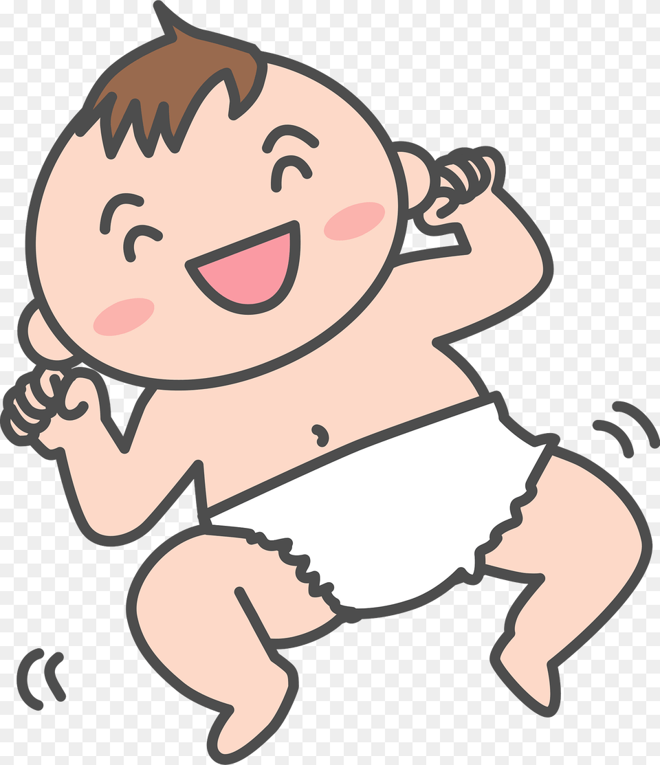 Baby Is Expressing Joy Clipart, Person, Face, Head, Diaper Free Png Download