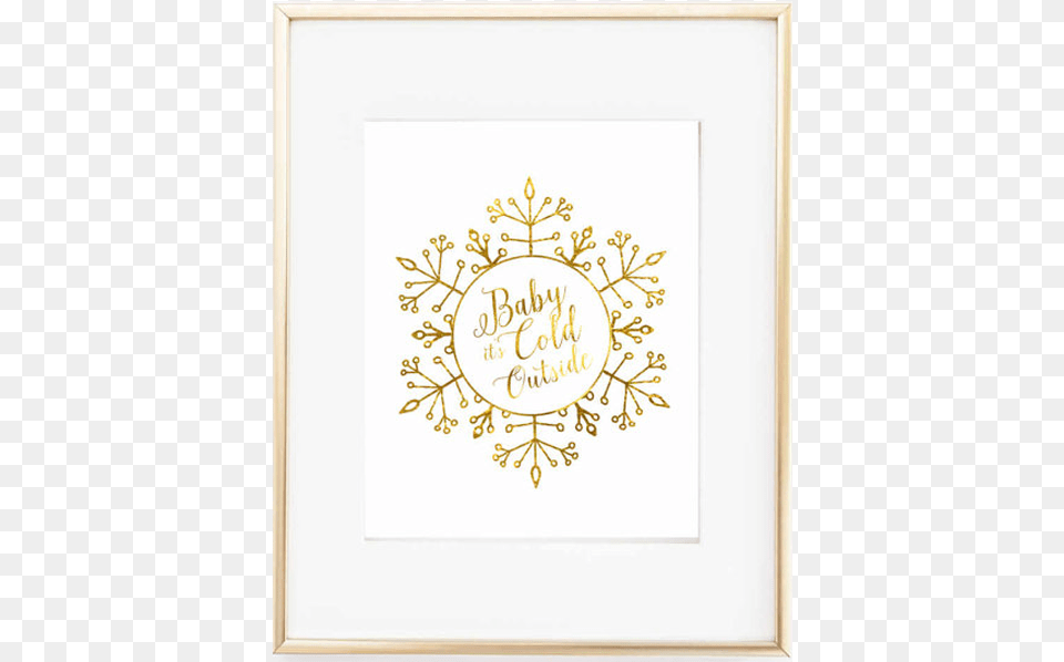 Baby It S Cold Outside Gold Foil Print Art, White Board, Pattern Free Png