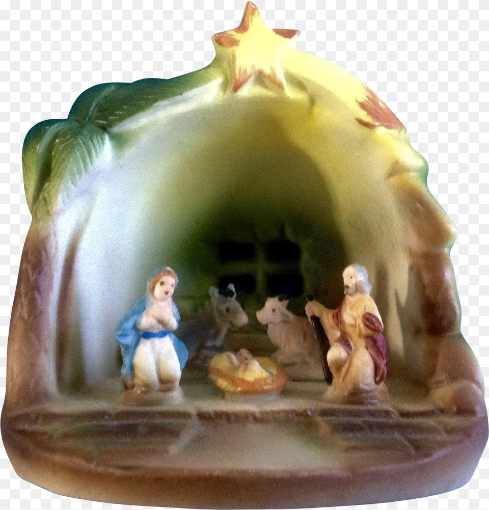Baby Jesu In A Mager, Figurine, Person, Pottery, Art Free Transparent Png