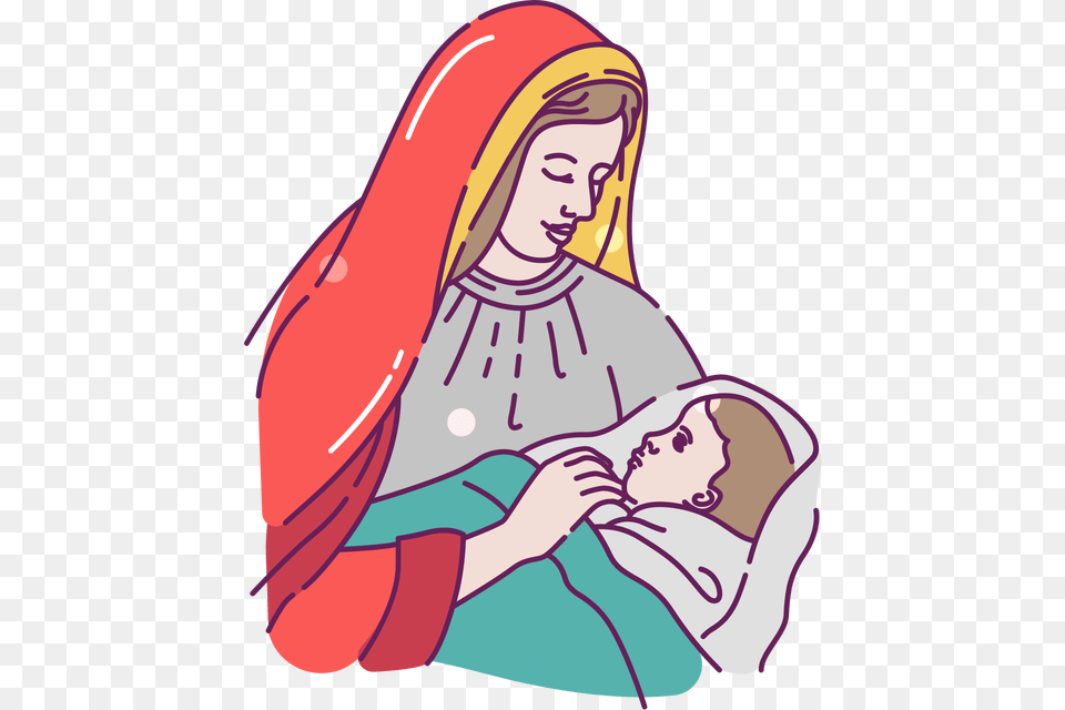 Baby Jesus In A Manger Clip Art, Person, Face, Head Png Image
