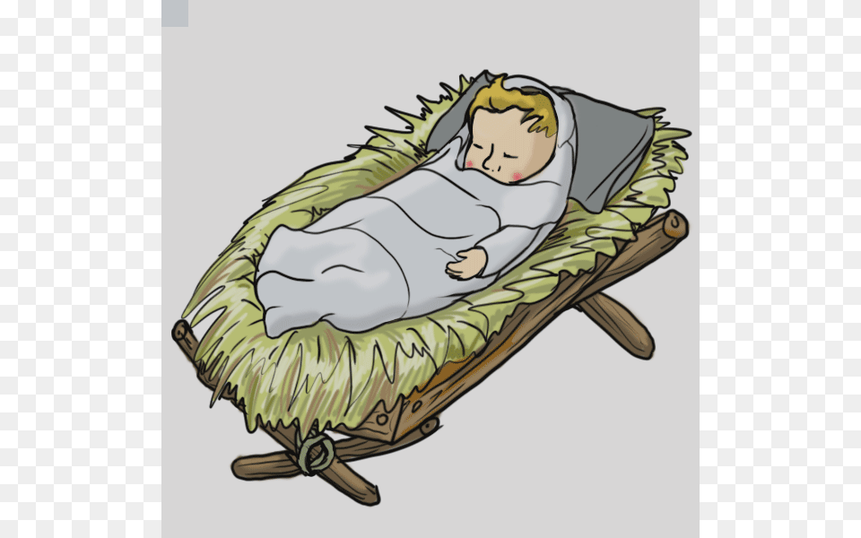 Baby Jesus In A Manger Clipart Baby Jesus Clipart Baby Jesus Clipart, Furniture, Head, Face, Person Free Png Download
