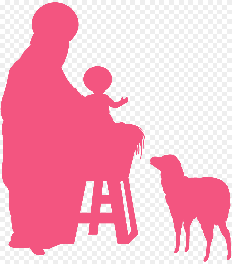 Baby Jesus In Manger Silhouette, Photography, Adult, Person, Man Free Png Download
