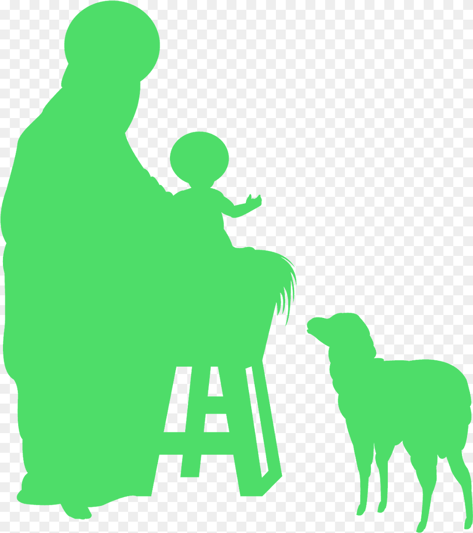 Baby Jesus In Manger Silhouette Silhouette, Adult, Male, Man, Person Free Png