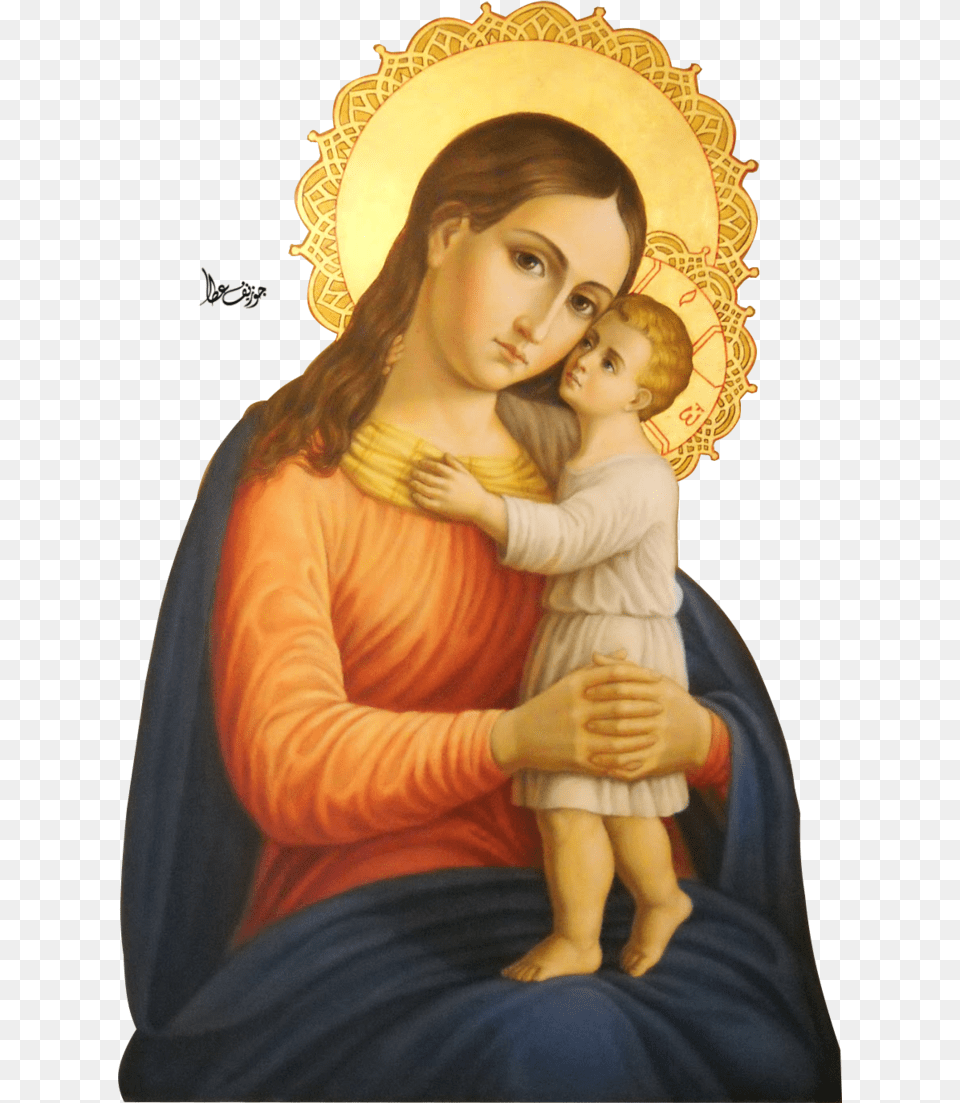 Baby Jesus With Transparent Background Baby Jesus And Mary, Painting, Art, Person, Adult Free Png Download